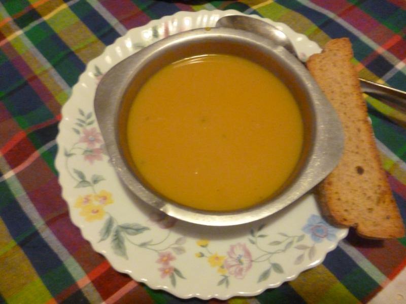 Potage d\'automne au potimarron et aux chtaignes