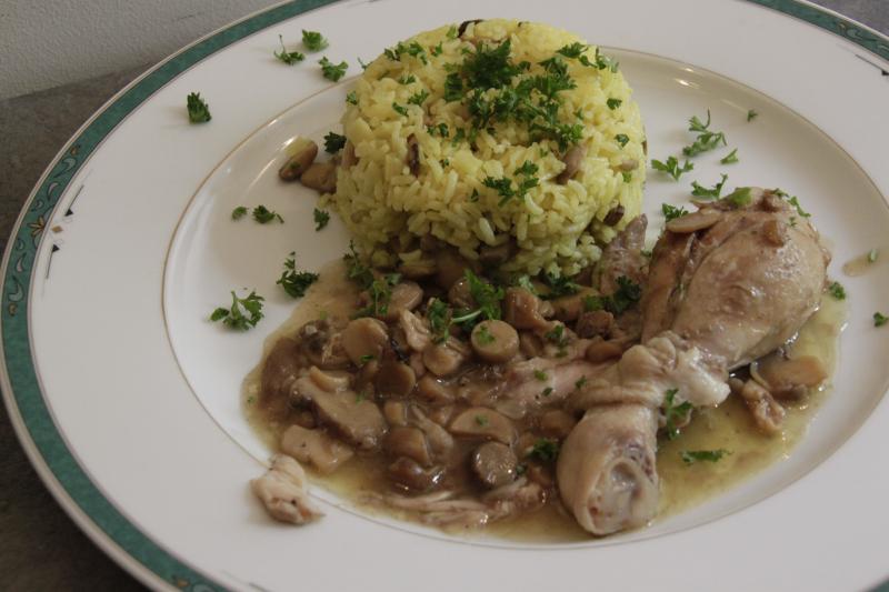 Poulet au Gram Masala et son Riz au Curry