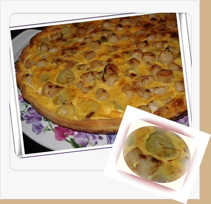 Quiche de Poireaux et Saint-Jacques au Safran