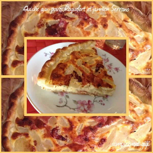 Quiche poires, roquefort et jambon serrano