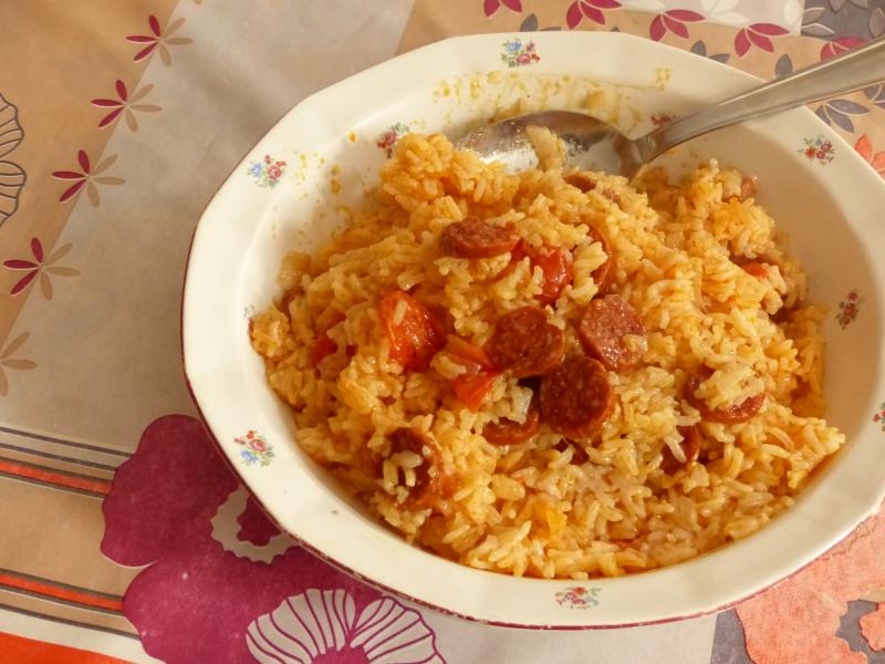 Risotto au chorizo et tomates cerises