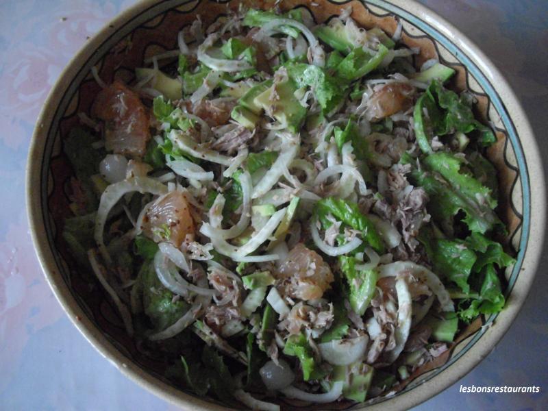Salade au Pamplemousse, Avocat et Thon