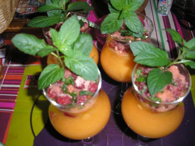 Soupe de Melon aux Framboises