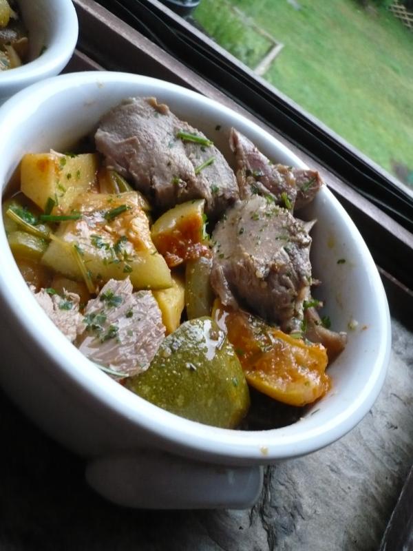 Tajine de Courgettes  la Dinde