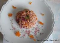 Tartare de Saumon Fum, Oignon Rouge et Aneth