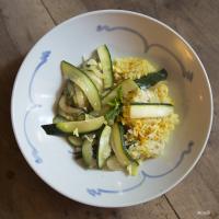 Wok de courgettes  la menthe