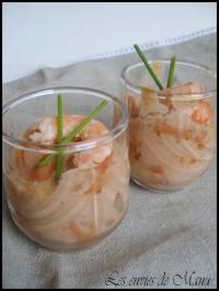 Verrines Crevettes / Pamplemousse, Sauce Cocktail